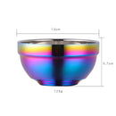 1/6PCS Stainless Steel Walled Heat Insulation Smooth Rice Bowl Non Slip Double Layer Bowls for Adult Children Kitchen Tableware