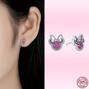 Bamoer Cute Romantic Fairy Elevs Exquisite Stud Earrings for Women Genuine 925 Sterling Silver Rainbow Ear Studs Luxury Jewelry