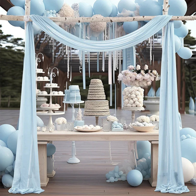 2pcs Sage Green Wedding Arch Chiffon Sheer Drapes ,Wedding Arch Drapes Sheer Backdrop Curtain for Wedding Ceremony Party Decor