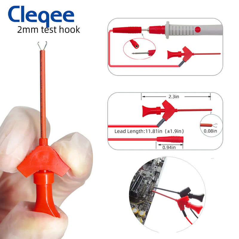 Cleqee P1503 Series Multimeter Test Leads Kit with Replaceable Needle Probe 4mm Banana Plug Alligator Clip SMD Test Cable
