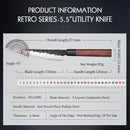 HEZHEN 5.5 Inches Utility Knife Stainless Steel Kitchen Cooking Knives Rosewood Handle With Gift Box Three-layer Composite Steel