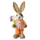 2024 New Rustic Cute Straw Rabbits Bunny Decorations Easter Party Home Garden Wedding Ornament Photo Props Crafts 35cm Decor