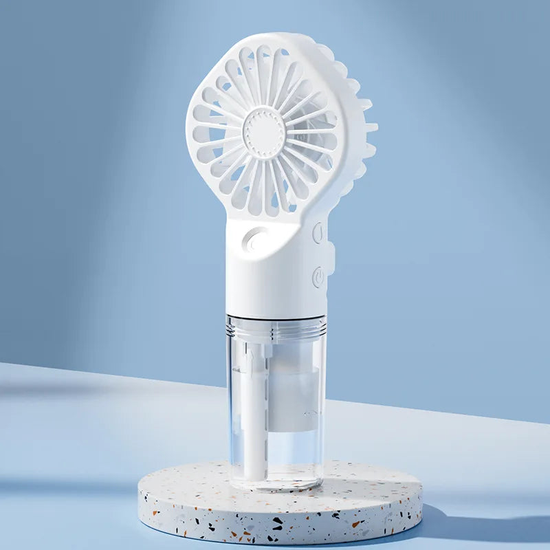 Handheld Spray Fan，Mini Air Conditioner USB Rechargeable Portable Humidifier Mist Cooler Cooling Spray Humidifier Fan for Office