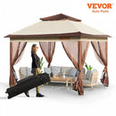 VEVOR 11x11/10x10/10x13ft Portable Patio Gazebo PU Coated 250D Garden Market Waterproof Collapsible Outdoor Canopy Party Tent
