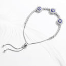 KALETINE Women Evil Eye Lucky Hamsa Bracelet Genuine 925 Sterling Silver Men Luxury Round Blue Eyes CZ Crystal Tennis Bracelet