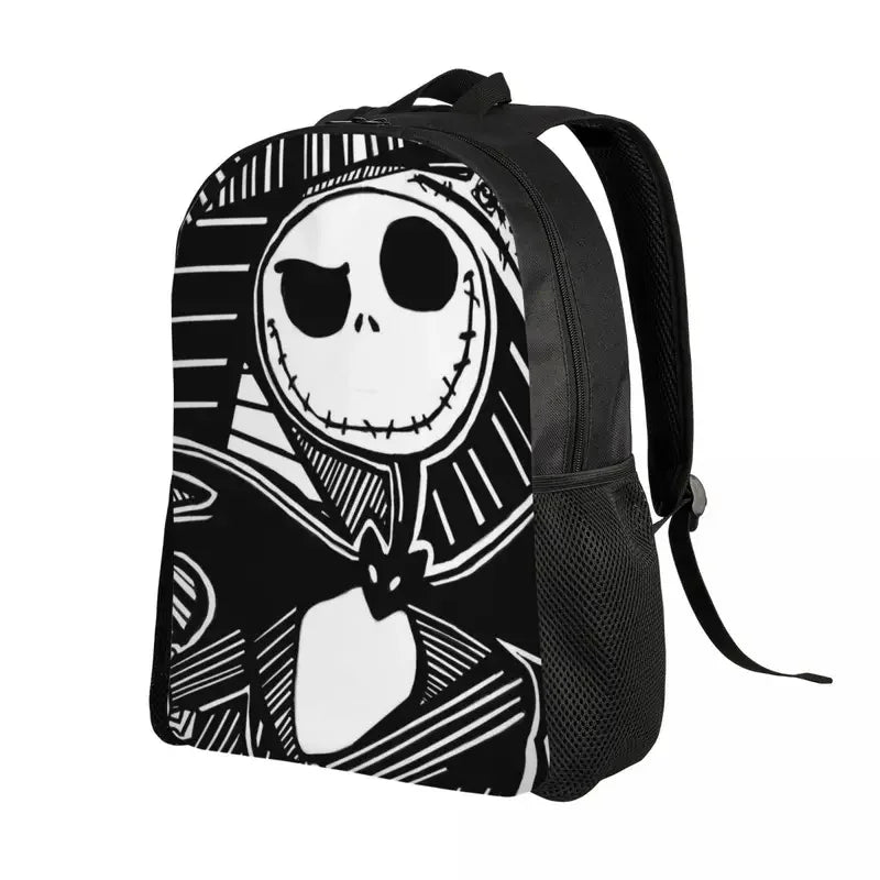 Custom Nightmare Before Christmas Backpacks for Men Women School College Student Bookbag Skellington Halloween Skull Bags