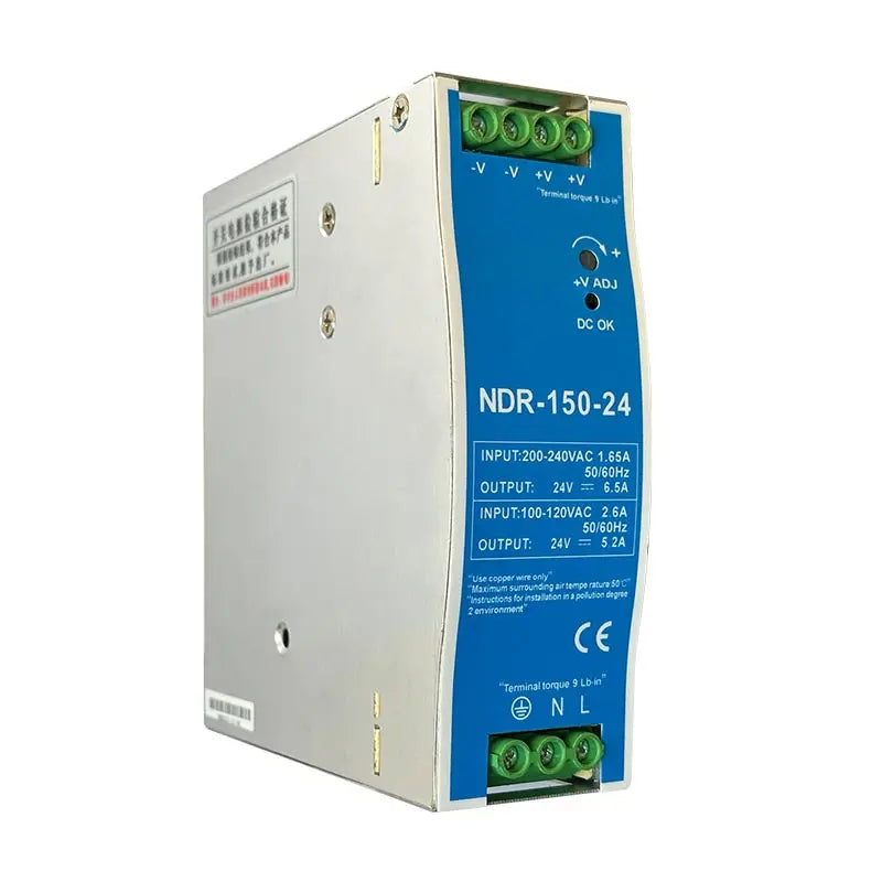 2.5A 12V 5.2A 24V NDR150W Industrial DIN Rail Mounted AC TO DC Single Output Switching Power Supply