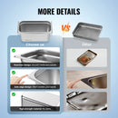 VEVOR 8 Pack Buffet Chafing Dishes 5.93L Gastronorm Pans Steam Table Pans Tray  with Lid 6-Inch Deep Catering Food Pan