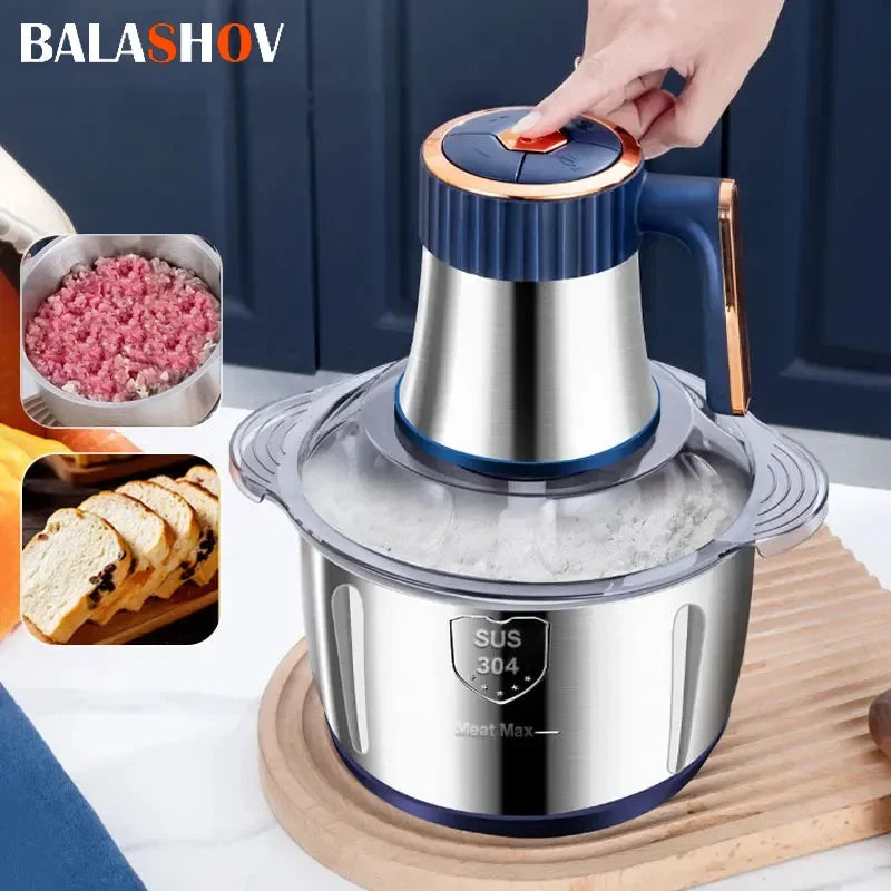 5L Electric Meat Grinders 304 Stainless Steel Food Crusher Multifunctional Vegetable Slicer Chopper Mincer Baby Food Processor