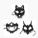 Halloween Mask Half-face Mask Cos Dragon God Fierce Tiger Night Fork Tengu Man Wolf Mask Performance Skull Masks