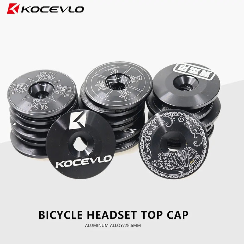 KOCEVLO Bicycle Headset top Cap Aluminum Alloy Bike Stem 28.6mm 1 1/8" Steerer Fork Tube Headset Cap Cover