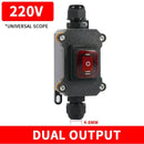 Waterproof Marine Rocker Switch with LED Outdoor Rainproof Junction Box Inline Power Cord Power Switch 12V/24V/220V IP65