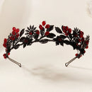 New Black Diablo Halloween Crystal Tiara Witch Headband Hair Accessories Fashion Party Jewelry Crown For Women