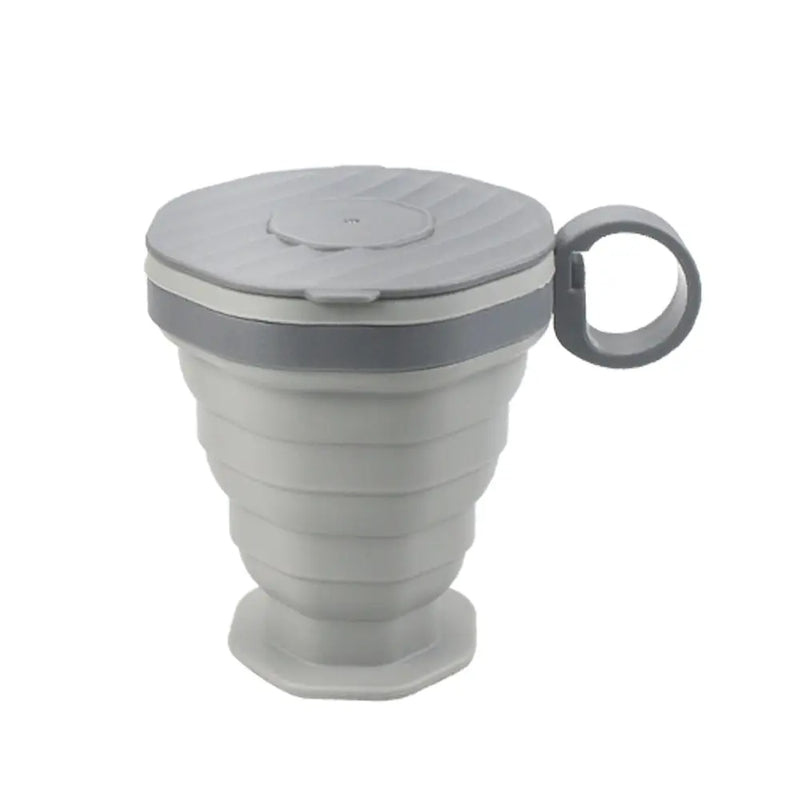 New Folding Coffee Cup Portable Outdoor Folding Water Cup Travel Carrying Cup with Lid Mouthwash Cup