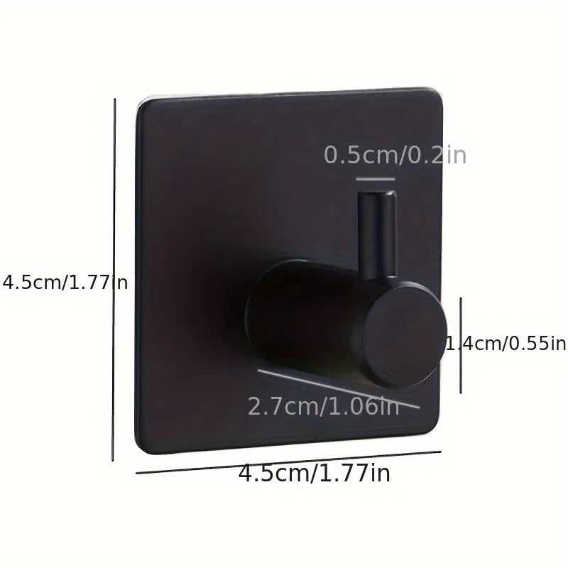 Black Robe Hook Wall Hook Towel Hook for Bathroom Stainless Steel Coat Hook Rustproof Hook Hanger for Kitchen Hardware