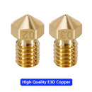 2pcs All Metal V6 Nozzle 3D Printer Parts M6 Thread Brass Hard Steel Titanium PTFE Plated Nozzles E3D V5 For 1.75mm Filament