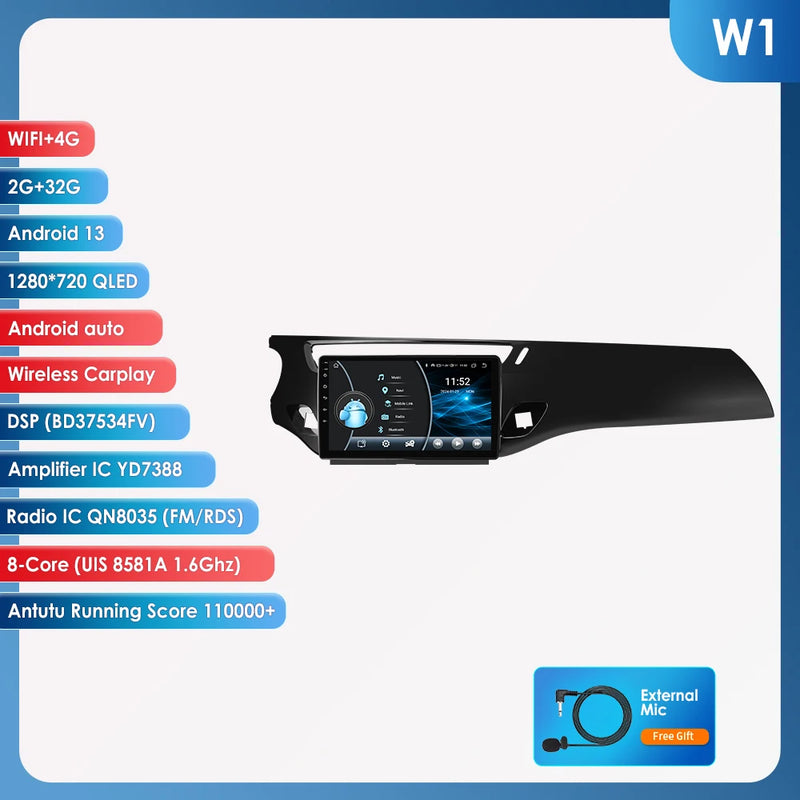 Hizpo 2 Din Car Radio for Citroen C3 DS3 2010-2016 Audio Multimedia Player CarPlay Android Auto GPS BT WIFI FM RDS Autoradio AI