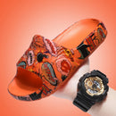 2022 New Summer Slippers Men Casual Striped Beach Bathroom Indoor Comfortable Shoes Outside Non-slip Designer Sandals Graffiti