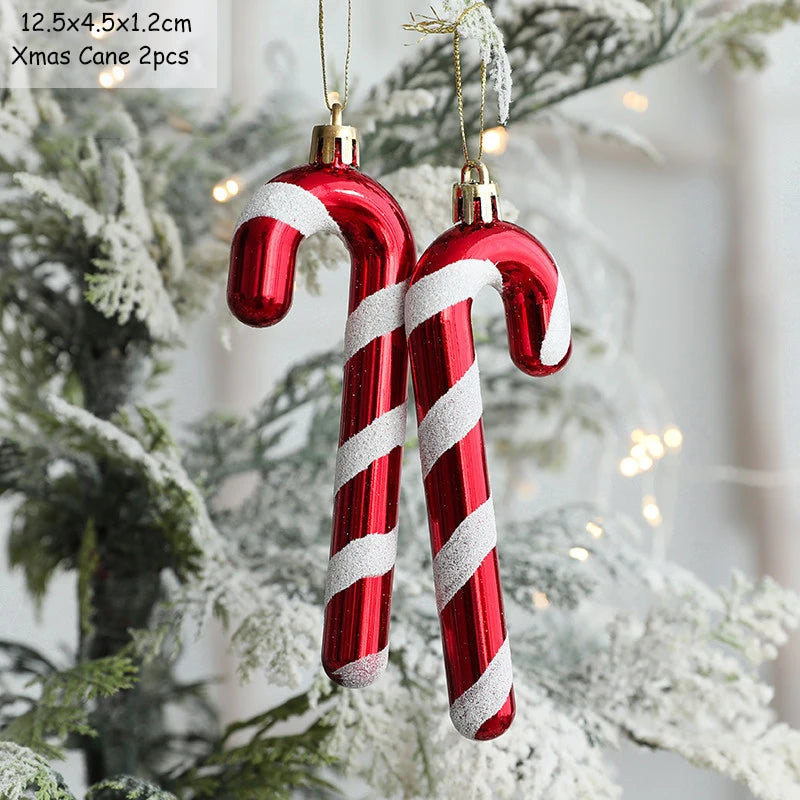 2pcs Christmas Decorations Santa Claus Snowman Ice Cream Christmas Tree Hanging Pendant Noel Natale Xmas Gift New Year Ornaments