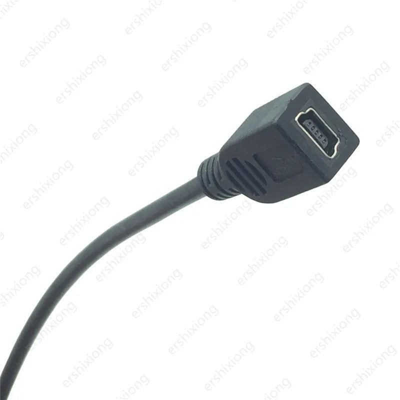 Mini USB Cable 5Pin Male Plug To Female Jack Extension Data Adapter Lead Cable Right Angle 90 Degree Cord 25cm