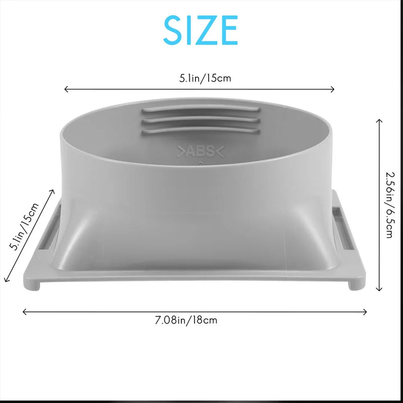 Air Conditioner Exhaust Hose Interface, Portable Home Mobile Air Conditioner Body Fitting Connector, Square 15cm