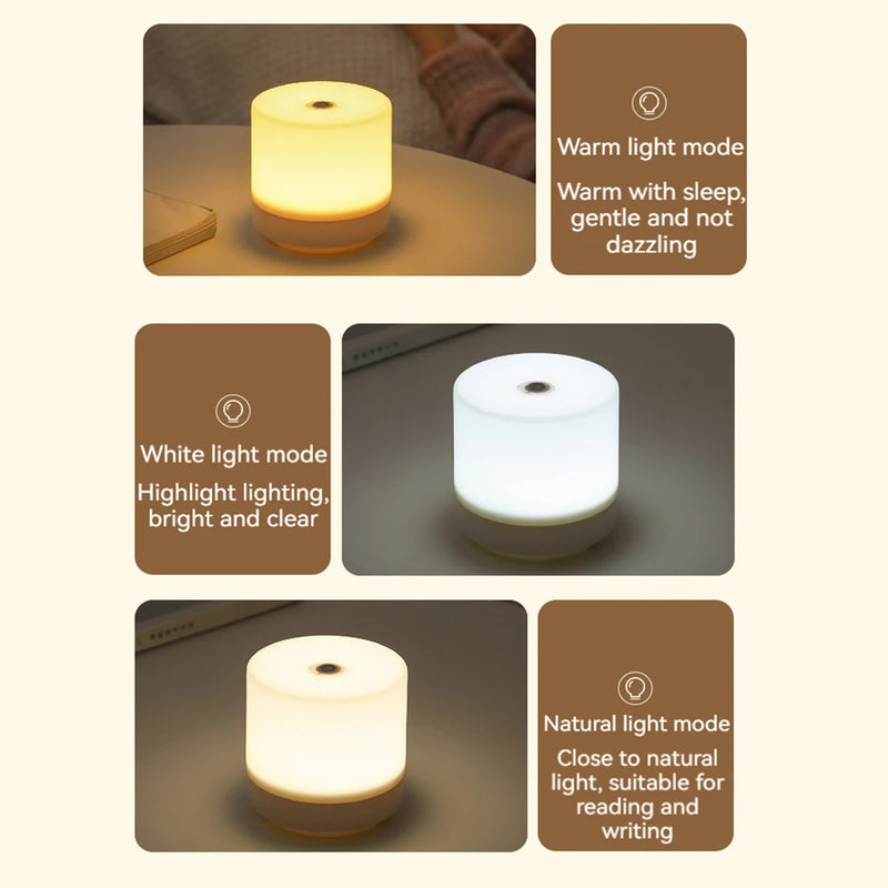 Creative USB Bedside Lamp Touch Dimming Table Lamp LED Night Light For Bedroom Dormitory College Student Book Reading Lamp 2024