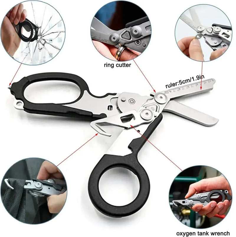 Portable Multifunction Mini Emergency Scissor Raptors Shears Tactical EMT Folding Scissors Outdoor Survival First Aid Kit Tool