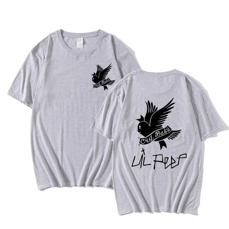 Summer T-shirt Lil Peep Hip-hop Singer Loose Fun Print Harajuku Loose Men's Casual Chic Short-sleeved Tops Women's