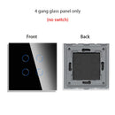 Bingoelec DIY 1/2/3/4 gang Wall Touch Switch Only Crystal Glass Panel 86mm Pearl White Black Golden Grey Glass Frame DIY-Parts