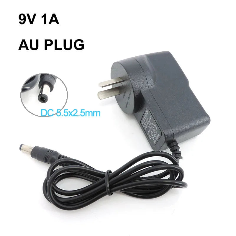 9V 1A 2A AU Australia power supply adapter Supply AC to DC adaptor 9 volt 1000ma 5.5*2.5mm regulation charger for new Zealand