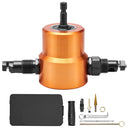 SucceBuy Double Head Sheet Metal Nibbler Cutter 360 Degree Metal Nibbler Drill Attachment with Extra Punch and Die Cutting Hole