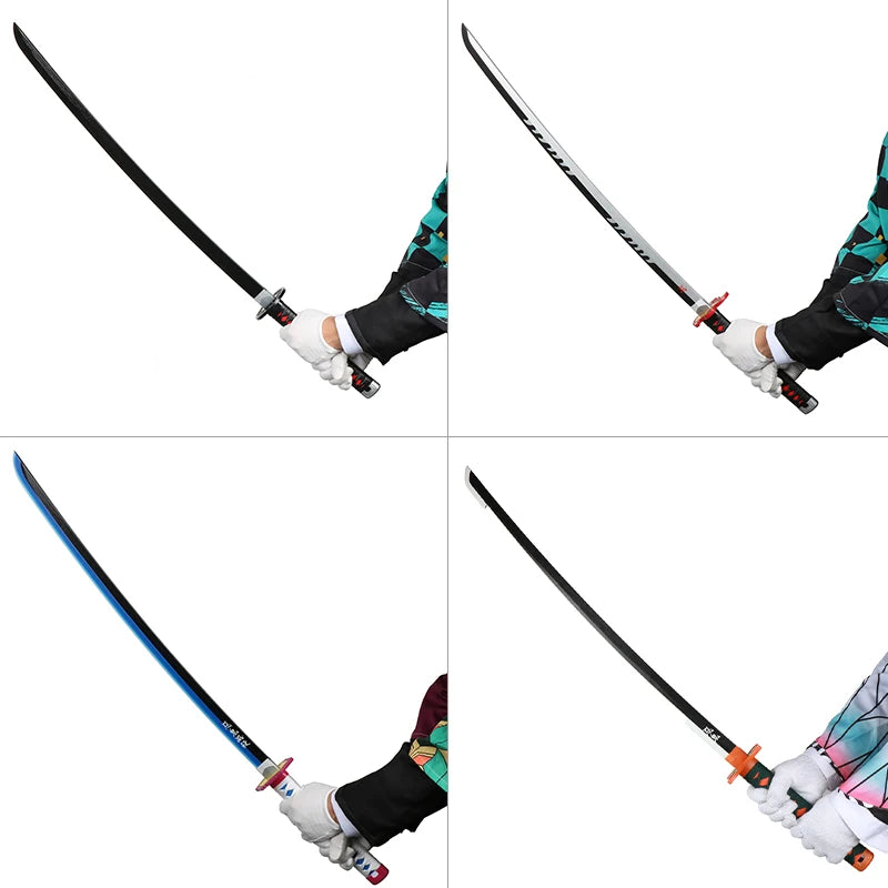 Handmade Demon Slayer Katana 104cm Anime Cosplay Weapon Samurai Sword Real Rengoku Tanjiro Variety of Styles   catana