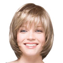 Synthetic Short Blonde Wig With Bangs Blonde Mix Brown Wigs For White Women Fluffy Synthetic Hair Women'S Wigs