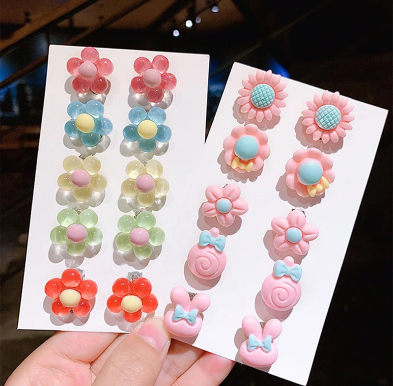 Children's Without Ear Holes Earrings Ear Clips Little Girls Cute Flower Fruit Earrings Fashion Jewelry Gift 2023 New Wholesale