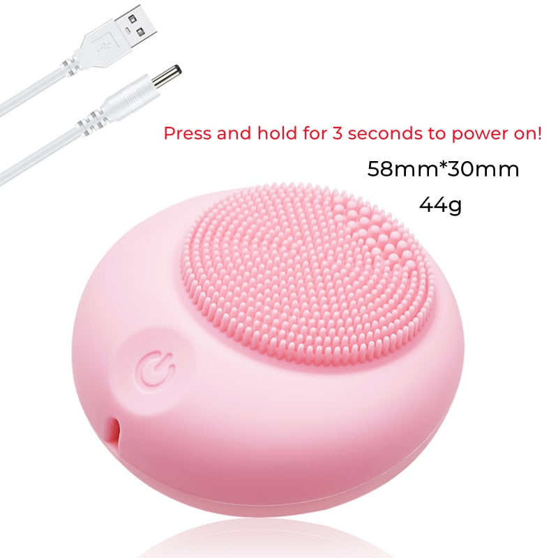 Silicone Electric Facial Cleansing Brush Vibration Face Cleaner Deep Cleaning Pores Face Skin Care Tools Massager Rejuvenation