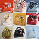 60pcs Leather Gift Bags for Easter Eid Wedding Guest Favour Box Mini Handbag With Ribbon Packaging Box Distributions Party Gifts