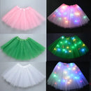 Children Kids Girls Light Up Tutu Led Skirt Glow Wreath Headband Party Birthday Luminous Costumes Christmas Halloween Festival
