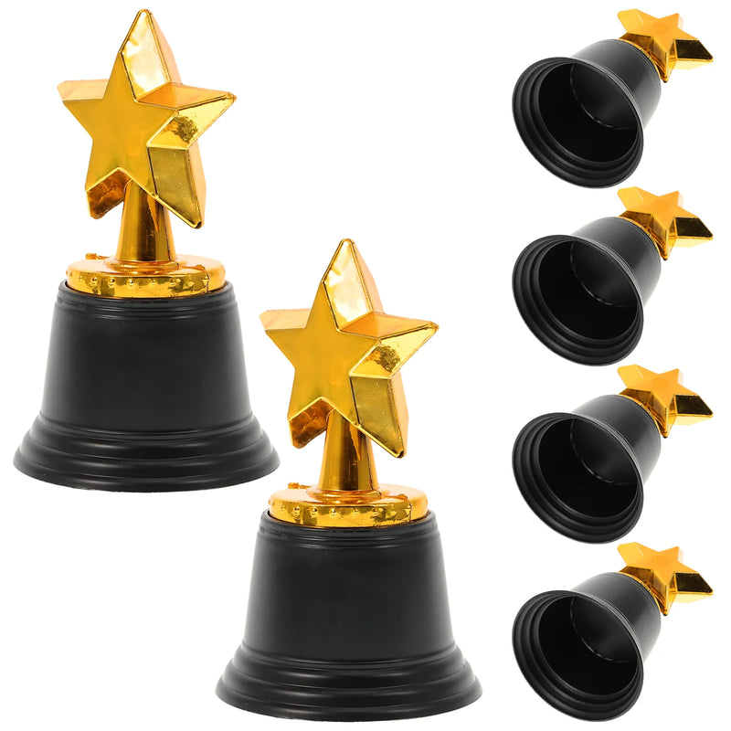 Toyvian Christmas Gifts Mini Star Award Trophy Pack 12 Bulk Gold Trophies Kids Party Favors Competitions Ceremony Appreciation