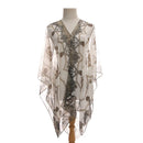 Women Sun Protection Shawl for Cycling Lady Summer Chiffon T-shirt Holiday Leopard Scarf Bikini Blouse Breathable Beach Poncho