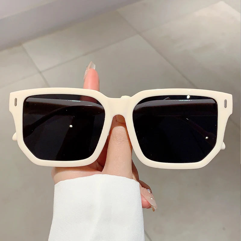 KAMMPT Oversized Square Sunglasses 2024 New Stylish Korean Style Vintage Women Shades Trendy Brand Design UV400 Outdoor Eyewear