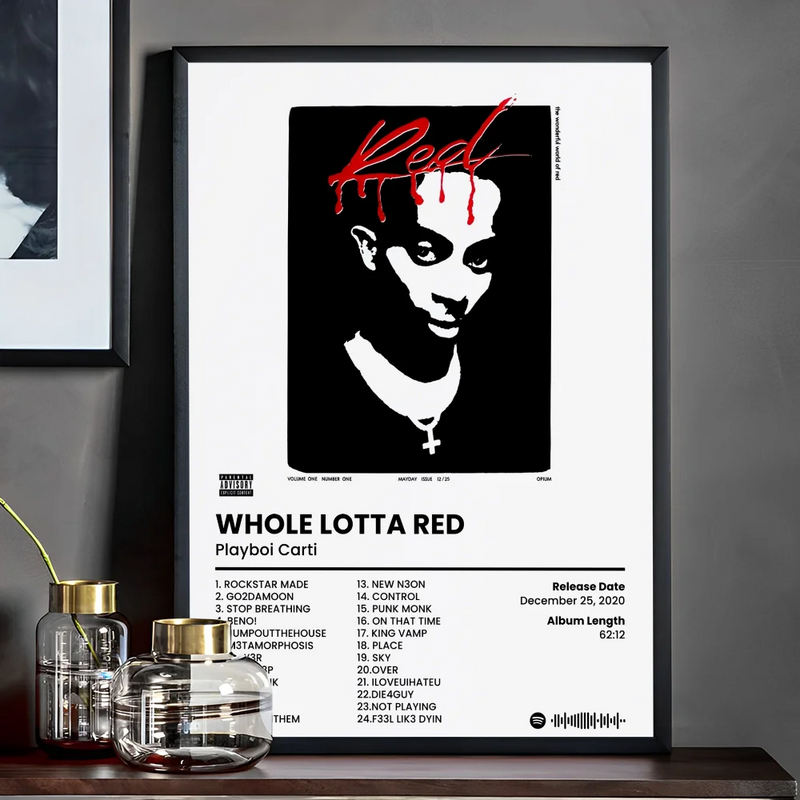 Rapper Playboi Carti Poster Self-adhesive Art Poster Whitepaper Prints Posters Artwork Aesthetic Art Wall Painting