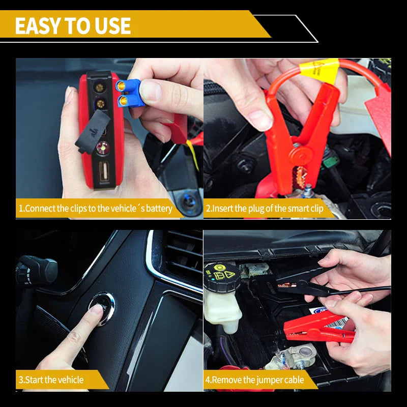 2023 Portable 20000mah 12V Car Jump Starter Auto Emergency Battery Booster Charger Starting Device Diesel Petrol Power Station