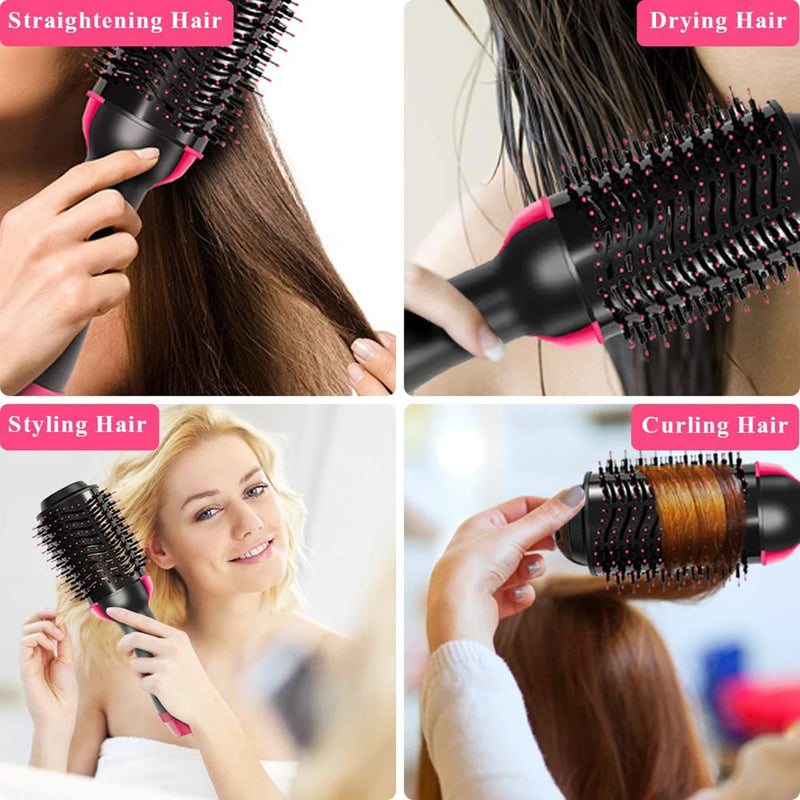 Hair Dryer Hot Air Brush Styler and Volumizer Hair Straightener Curler Comb Roller Electric Ion Blow Dryer Brush