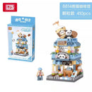 LOZ Building Blocks City View Scene Ice Cream Shop Photo Studio Cafe Flower Shop  Commercial Shop  Christmas Gift for Children
