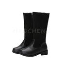 Children Winter Casual Boots For Girls Red Black Fashion Plush Long Boots Princess Flats Dress Shoes Snow Thicken Fur Boots Gift