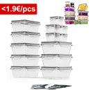 Food Storage Containers with Lid, Freezer Containers, Lunchbox, Food Boxes,26 Pieces (13 Containers, 13 Lids), 8x0.84L & 5x0.14L