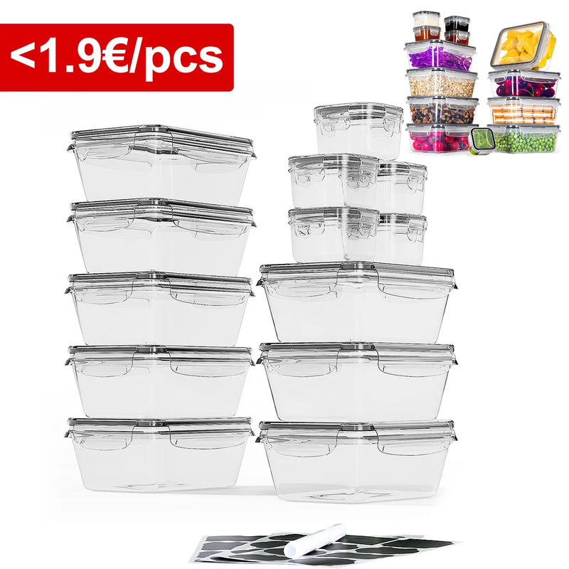 Food Storage Containers with Lid, Freezer Containers, Lunchbox, Food Boxes,26 Pieces (13 Containers, 13 Lids), 8x0.84L & 5x0.14L