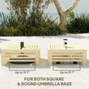 2in1 Outdoor Storage Box for Umbrella Base Umbrella Stand Table Wooden Patio Coffee End Table with Umbrella Hole Natural Wood