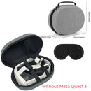 Hard Carry Case with Lens Cover Waterproof Travel Home Storage Bag Mesh Pocket for Meta Quest 3 VR Headset Game Controller