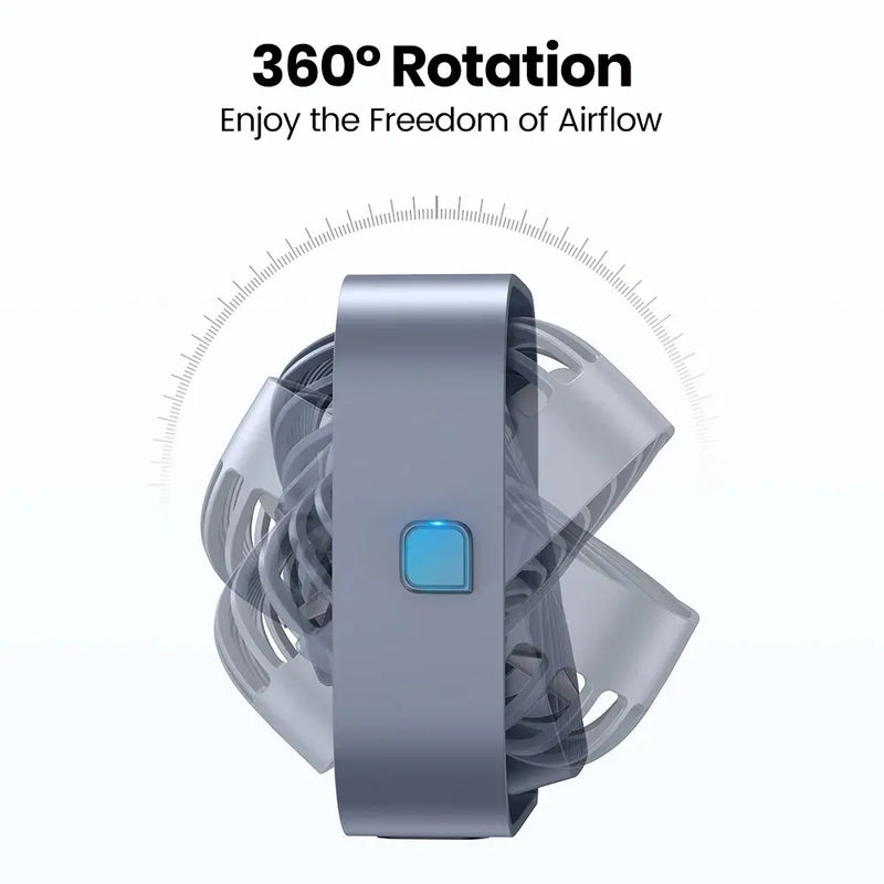 TOPK USB Desk Fan,Strong Airflow &Quiet Operation,Three-Speed Wind Small Fan,360° Rotatable Head for Home Office Table & Deskto